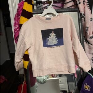 Cotton On Light Pink Kids Sweatshirt with Cinderella Print size 5